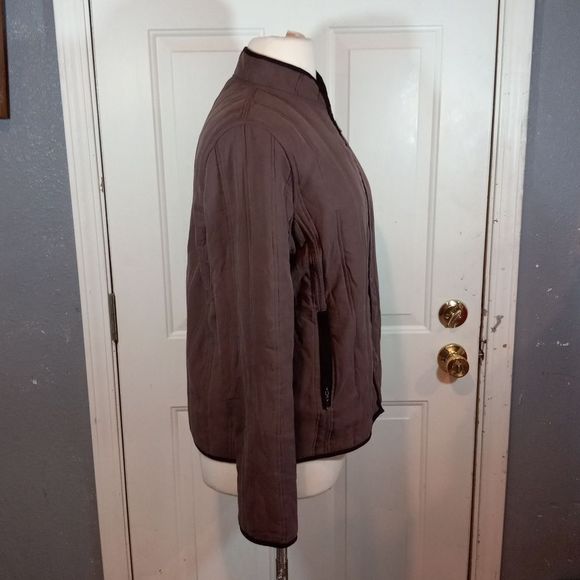 Vintage LUTAR Tan Black Lined Silk Coat - Picture 3 of 15